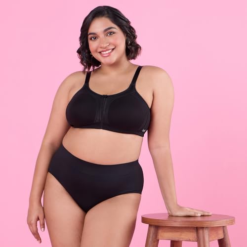 Image of NYKD NYB101B Cotton Non Padded Non Wired Full Coverage Everyday Bra M-Frame Bounce Control (Plus