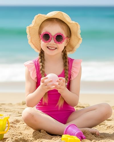 Image of Mioglrie Toddler Baby Swimsuit Girl Bathing Suit Girl 2T 3T 4T 5T 6T Girls One Piece Swimsuits Color Block Swimwear