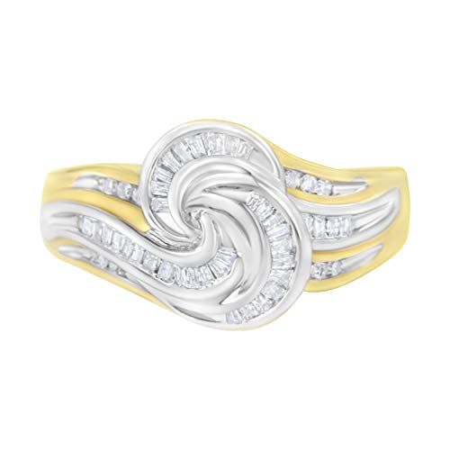 14K Yellow and White Gold 1/2 ct TDW Diamond Bypass Ring (H-I,I1-I2)
