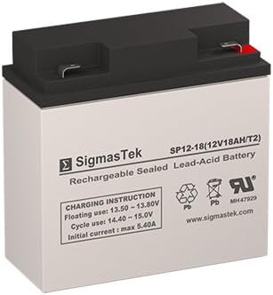 SigmasTek SP12-18 T2-12V 18AH F2 SLA Battery - Replaces: Power Sonic PS-12180-F2, Universal Power UB12180 (40648), B&B Battery EVP20-12-F2, EP17-12-F2, BP17-12-F2, Power Sonic PS-12180-F2