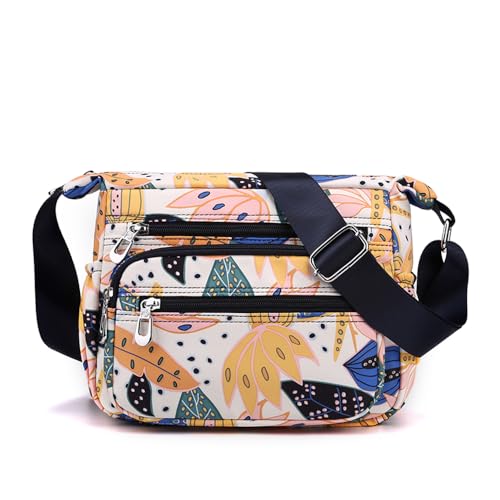 Image of Crossbody Bag for Women Ladies Multi Pockets Shoulder | Handbag Lightweight Nylon Casual Messenger Bag Travel Purse Anti Theft Pocket Bag