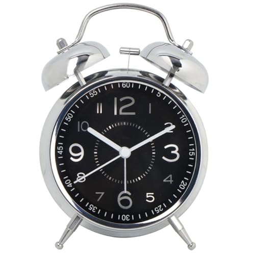 「DOGKING」レトロ4.5インチ電池式ツインベル大音量目覚まし時計 (A)