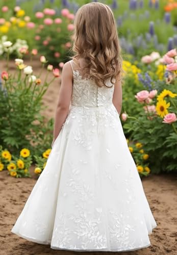 Tulle Flower Girl Dresses for Wedding Lace Appliques First Communion Dress Girls Pageant Party Ball Gown2