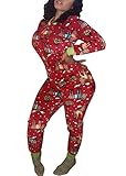 Women's One Piece Onsie Print Sleepwear Ugly Christmas Pajamas Jumpsuit Rompers Clubwear Nightwear...
