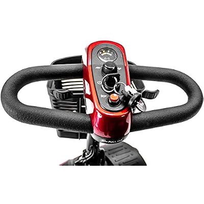 BUZZAROUND EX Extreme 4-Wheel Heavy Duty Long Range Travel Scooter, Red, 18-Inch Seat