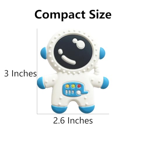 Image of Baby Teething Spaceman Toy for 3+ Months Infants Sucking, Food Grade Silicon Astronaut Styling Teether, BPA Free (4 in 1 Pack)