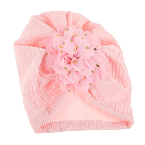 Stylish Newborn Turban Hat for Boys Lightweight Floral Design Cap for Spring Autumn Adorable Headwear for Showers Special Occasions Pink