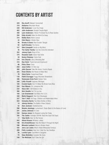 100 Greatest Country Artists Sheet Music | Piano, Vocal, Guitar Songbook | 100 Songs by Country Legends | Includes Hits by Johnny Cash, Patsy Cline, Reba McEntire, Shania Twain - Image 3