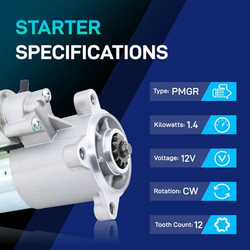 Image of BDELI 6646N New Starter Fit for Ford 99-13 F150 Expedition F250 Super Duty | 12V 1.4kw CW 12 Tooth, 20% Higher Output with Pure Copper, OEM Original Standard, ISO 9001 IATF 16949, 1-year Replacement