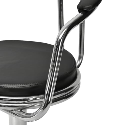 Image of Classic Height Adjustable and Revolving Bar Stool Kitchen Chair Reception Chair (3, Black)