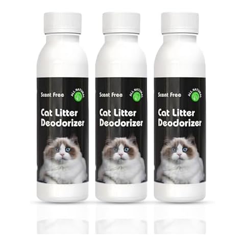 Pack of 3 - Cat Litter Deodorizer (Unscented) - Activated Carbon Cover