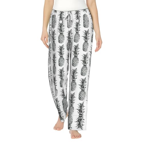 Pantalon de pyjama ananas pour femme doux et extensible avec poches