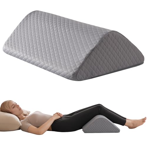 Image of Knee Wedge Pillow 6.3'' for Post-Surgery Recovery-Leg Elevation Support for Sleep Position, Alleviating Lower Back & Hip Pain Enhancing Circulation in Ankles Legs Triangle Pillow with Removable Cover