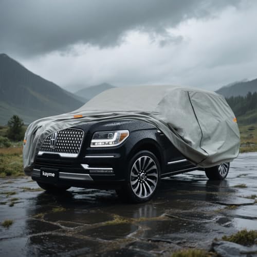 Image of Kayme Heavy Duty SUV Car Cover Custom Fit Lincoln Navigator SWB, Lincoln MKT Waterproof All Weather for Automobiles, Full Exterior Covers Sun Rain UV Protection.（Deliver About 3-10 Days）
