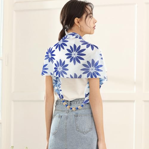 DOCILA Lightweight Chiffon Head Wrap Beanie, Fashion Print Bead Necklace Decor Sun Protection Hair Cover Summer Accessories3