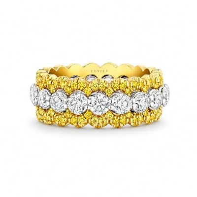 Umbra Split 3.05 Carat Diamond Ring in 18K Yellow Gold & Platinum