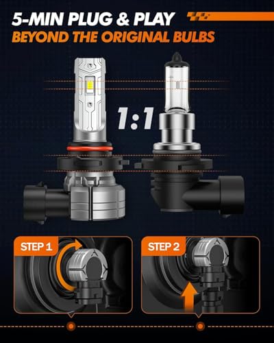 Image of SEALIGHT 9145 LED Fog Light Bulbs, 12000LM 6500K Cool White Fog Lights, 24W 5530 CSP Chips 9145 /9140 /H10 Fog Light LED Bulbs, Front Fog Lamps for car, trucks, SUVS, Non-polarity, Pack of 2