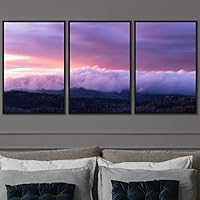 3 Piece Framed Canvas Wall Art Mountain Top Landscape Canvas Prints Home Artwork Decoration for Living Room,Bedroom - 16