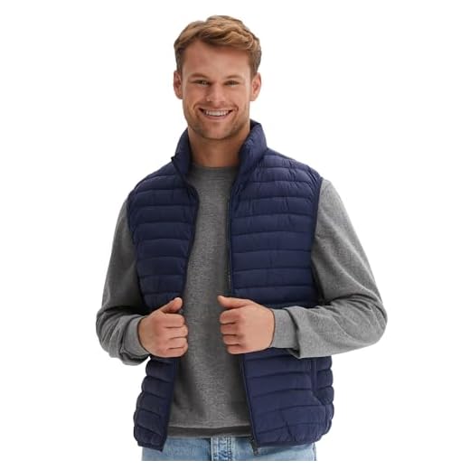 Morgenstern Chaleco acolchado para hombre, chaleco de plumas, chaleco de invierno ligero, azul oscuro, M