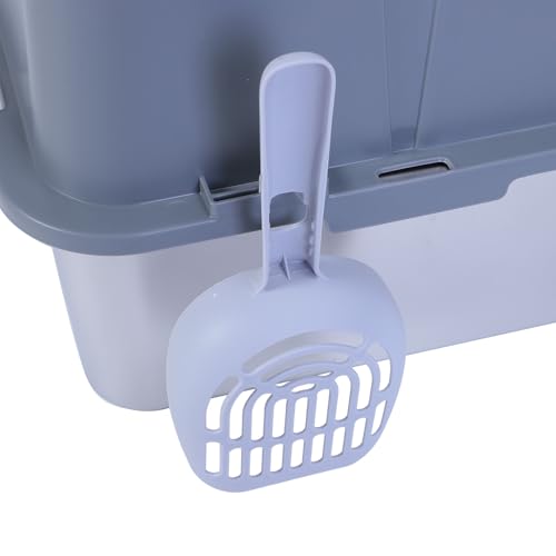 Caixa de Areia para Gatos de Aço Inoxidável, Bandeja de Areia para Gatos Anti-respingos de Alta Face