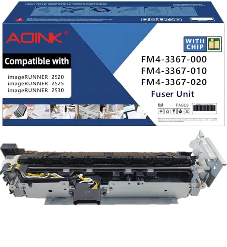 AQINK FM4-3367-000 FM4-3367-010 FM4-3367-020 Fuser Unit Replacement for Canon FM4-3367-000 FM4-3367-010 FM4-3367-020 Fuser Unit Compatible with Canon imageRUNNER 2520 2525 2530 Printers (1-Pack,110V)