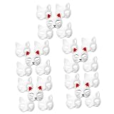 BESTYASH 25 Pcs Cat Face Mask Black Dress up Masks Fox Blank Mask Plain Craft White Cardboard Blank Featureless Mask DIY Blank Masks Mardi Gras Mask Masked Paper