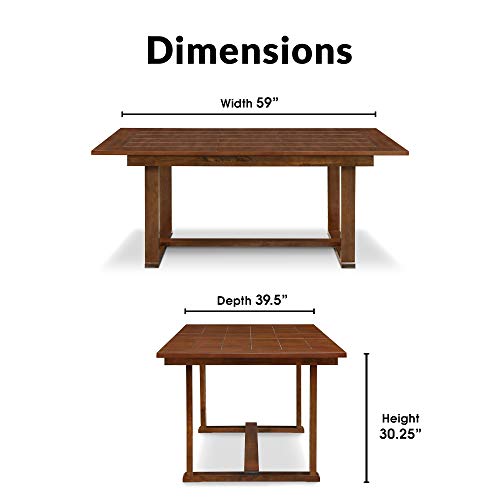 Clickdecor Wesley Extendable Dining Table, Brown #TOP2
