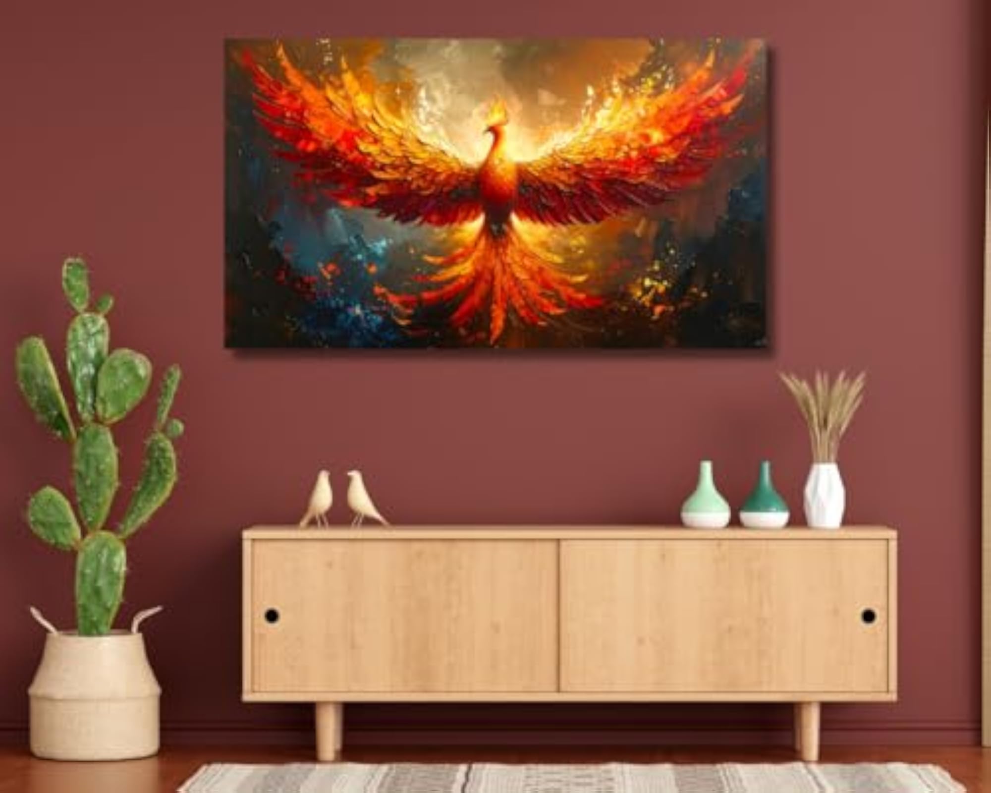 Artistic Premium Canvas Rising Phoenix Bird Painting