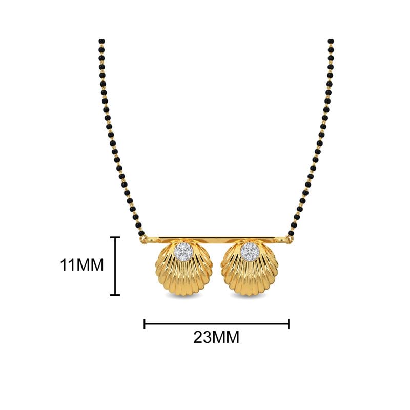Image of KISNA JEWELS 14KT|18KT BIS Hallmark Pure Gold and Diamond Mangalsutra For Women