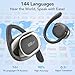 Exsulity AI Real Time Language Translation Earbuds, 3-in-1 HD Sound Open-Ear Translator Earphones 144 Languages & 8 Offline & 5 Translation Modes for iOS & Android(Black)