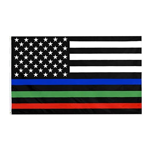 PRETYZOOM Amerikansk flagga med blå röd grön linje USA-flagga stjärnor och ränder flagga för patriotisk självständighetsdag 4 juli festtillbehör dekoration 90 x 150 cm (svart)