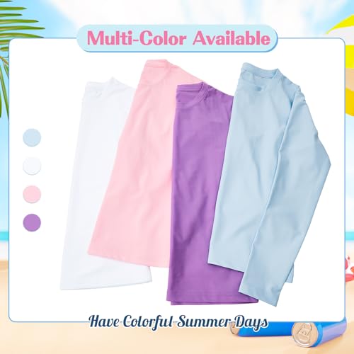 American Trends Girls Rash Guard: UPF+ 50 Long Sleeve UV Protection Shirts for Girls - Lightweight Quick Dry Sun Shirts 5-16T4