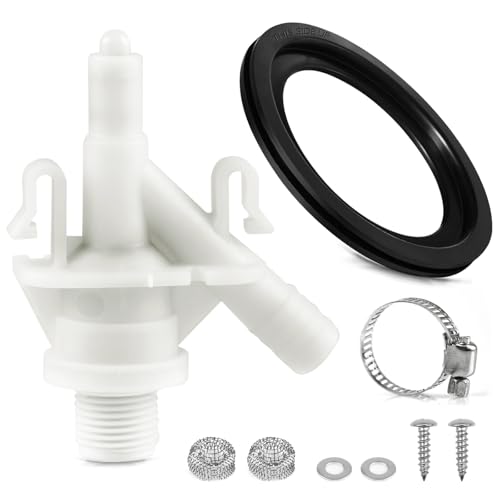 Rakiyada Upgraded RV Toilet Valve Replacement Kit Compatible with Dometic 300, 301, 310, 311, 320, 321, 385311641 Dometic RV Toilet Parts with 385311658 Toilet Seal for Pedal-Flush Toilets