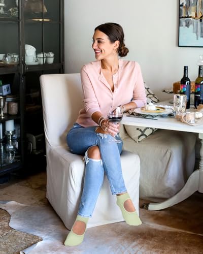 Iseasoo Pilates Socks for Women Non Slip Grip Socks Yoga Socks Ankle Grippy Socks Woman for Barre, Hospital, Barefoot4