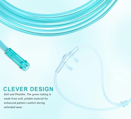 3 Pack High-Flow Ultra Soft Nasal Oxygen Cannula, Green Tubing and Each Individual Packing with Standard Connection 7 Feet - Image 4