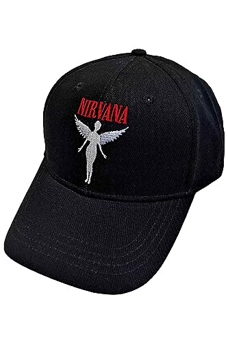 Nirvana Baseball Cap In Utero Angelic Band Logo Official Black One Size