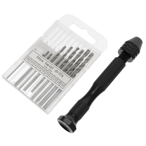OSALADI 11-pc Set Hand Drill Bit Pin Vise Diy Hand Drill Tool Carbon Steel Mini Drill for Wood Plastic Horns