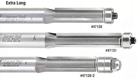 Amana Tool - 47131 Carbide Tipped Flush Trim 1/2 Dia x 2 x 1/2" Shank 3-Flute Extra-Lo