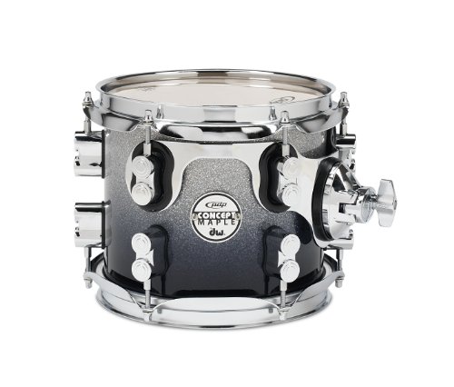 Pacific Drums PDCM0708STSB 7 x 8 Inches Tom with Chrome Hardware - Silver to Black Fade