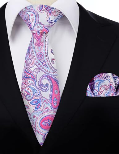 Image of Alizeal Mens 3.15'' Vintage Paisley Tie Pocket Square Set | Elegant Perfect for Banquet Wedding and Party