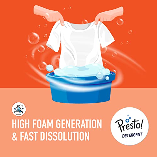 Image of Amazon Brand - Presto! Total Wash Detergent Powder | 4 Kg | Machine And Hand Wash | Removes Tough Stains | Safe And Gentle On Fabrics & Hands | Bleach-Free