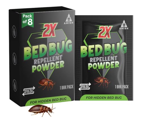 Image of Amish 2X Bedbug Repellent Powder Pack of 8 | Fast-Acting Formula for Mattress, Sofa & Furniture | Long-Lasting Protection Against Hidden Infestations | Home Pest Control