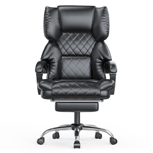 naspaluro Chefsessel Bürostuhl mit Fußstütze,...