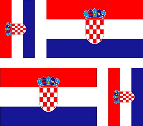 Akachafactory 4 x Autocollant Sticker Voiture Moto Valise pc Portable Drapeau Croatie croate