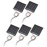 QUARKZMAN 5 Stück 0.32W 2V 160mA Mini Solarpanel, 50x50mm Mikro Zellen Sonnenkollektor Polykristallines Solarpanel mit 2 Kable für Sonnenenergie DIY Spielzeug Akku-Ladegerät