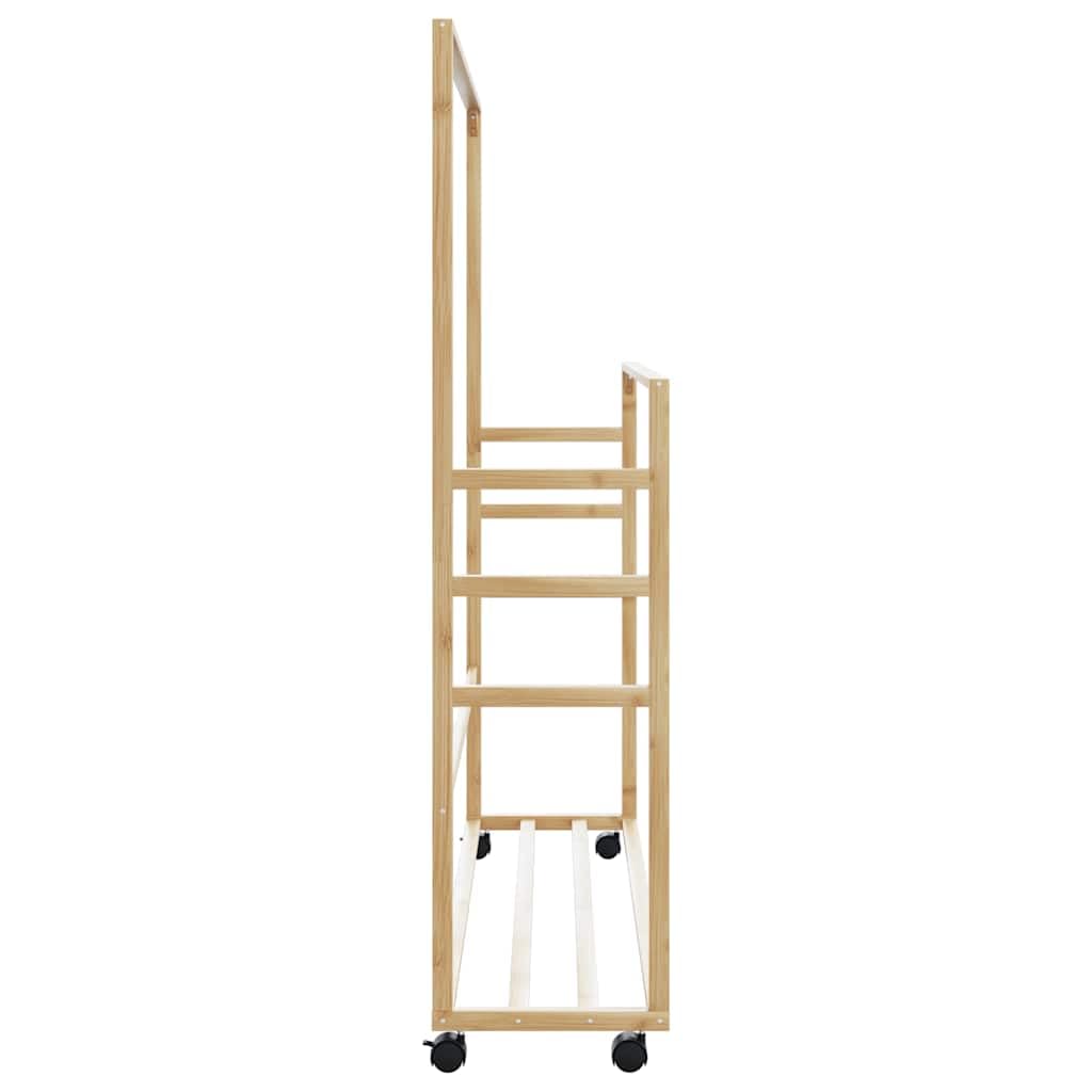 vidaXL Perchero con estantes y ruedas 90x35x155 cm bambú