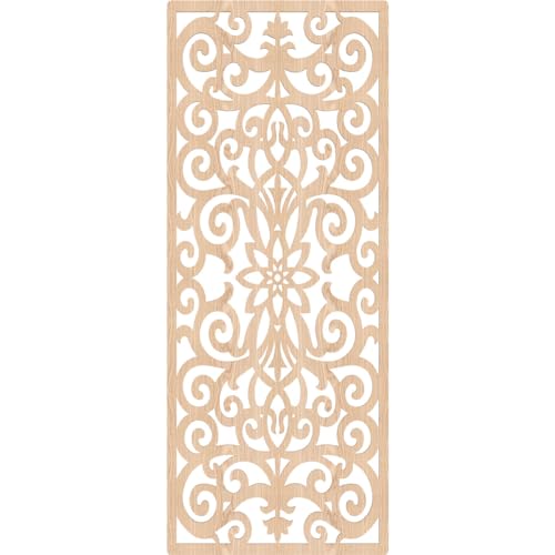 Image of Buel Decorative Pierced Fretwork Wood Wall Panels, 27 3 /8 inchW x 69 3 /8 inchH x 3 /8 inchT, Red Oak