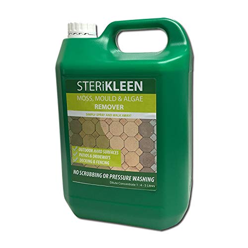 STERiKLEEN Moss, Mould & Algae Remover for Patios, Driveways, Decking & Fences - Simply Spray & Walk Away - 5L