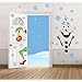 Christmas Snowman Olaf Door Stickers - Large Snowman Decals With Snowflakes For Windows & Walls