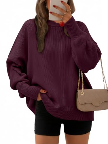 Image of EFAN Womens Oversized Sweaters Batwing Sleeve 2026 Fall Fashion Outfits | Trendy Chunky Knit Pullover, Slouchy Fit Clothes, Cozy Layering Essentials, Cute Winter Clothing, Comfy Casual Daily Wear